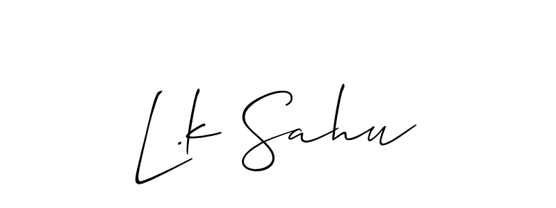 if you are searching for the best signature style for your name L.k Sahu. so please give up your signature search. here we have designed multiple signature styles  using Allison_Script. L.k Sahu signature style 2 images and pictures png